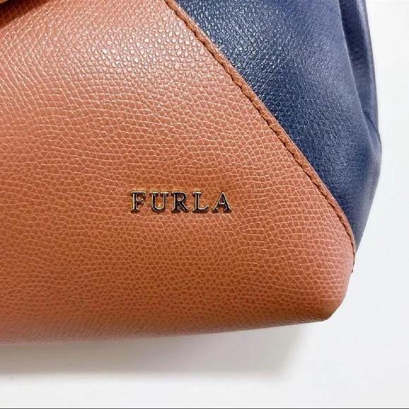 Furla Tricolor Crossbody Bag in Cream, Navy, and Brown - Picture 10 of 16